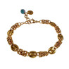 15cm tot 20cm Armband Dames - Verguld RVS - Byzantijnse Schakelarmband met Koffieboon Schakel - Verstelbaar