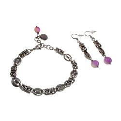 Gepolijst RVS - Byzantijnse Schakelarmband met Koffieboon Schakel Dames