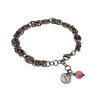 Gepolijst RVS - Byzantijnse Schakelarmband met Koffieboon Schakel Dames