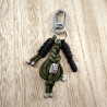 Heren - RVS - Zwart-Groen Macramé Sleutelhanger - Handgemaakt
