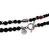 60cm Ketting - 18cm Armband Heren - Obsidiaan - Tijgeroog en RVS Ketting - Ontwerp van esde2 - Halsketting of Armband