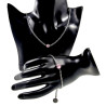 Dames RVS Cubaanse Schakelarmband met Roze Kattenoogsteen Verstelbaar