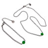 Dames RVS Cubaanse Schakelarmband met Groen Kattenoogsteen Verstelbaar