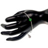 Dames RVS Cubaanse Schakelarmband met Groen Kattenoogsteen Verstelbaar