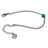 Dames RVS Cubaanse Schakelarmband met Groen Kattenoogsteen Verstelbaar