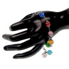 RVS Ronde Schakelarmband met Kleurrijke Kattenoogstenen - Verstelbaar