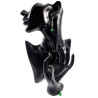 Dames RVS Byzantijnse Schakelarmband met Groene Kattenoogsteen - 19cm