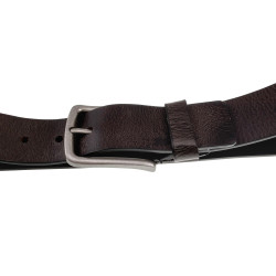 90 tot 100cm Echt Leer Leren Riem - Gebarsten Donkerbruin Riem - 4cm