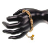 Verguld RVS Byzantijnse Anker Schakelarmband met Amber Kattenoogsteen