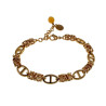 Verguld RVS Byzantijnse Anker Schakelarmband met Amber Kattenoogsteen