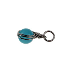 25mm x 10mm Turquoise Kattenoogsteen Hanger Dames - RVS - Handgemaakt Visgraattechniek Steen Hanger