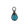 60cm x 3mm Jasseron-Ketting + Turquoise Kattenoogsteen Hanger Dames - RVS - Handgemaakt Steen Hanger met Ketting