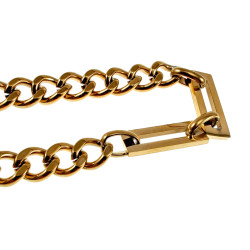 15cm tot 19cm Armband Dames - Verguld RVS - Cubaanse Schakelsarmband met Rechthoekige Schakels - Verstelbaar