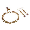 15cm tot 19cm Armband Dames - Verguld RVS - Byzantijnse en Anker Schakelarmband met Paarse Kattenoogsteen - Verstelbaar