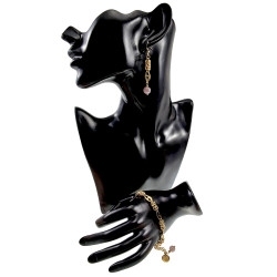 15cm tot 19cm Armband Dames - Verguld RVS - Byzantijnse en Anker Schakelarmband met Paarse Kattenoogsteen - Verstelbaar