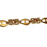 15cm tot 19cm Armband Dames - Verguld RVS - Byzantijnse en Anker Schakelarmband met Paarse Kattenoogsteen - Verstelbaar