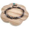 15cm tot 19cm Armband Dames - Gepolijst RVS - Byzantijnse en Anker Schakelarmband met Turquoise Kattenoogsteen - Verstelbaar