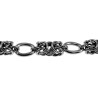 Dames RVS Byzantijnse en Ovale Schakelarmband met Rode Kattenoogsteen