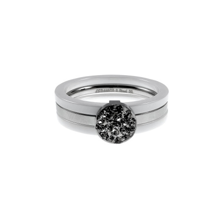 Ring Dames - Witte Keramische en RVS Ring