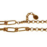 Dames - Verguld RVS - Paperclip en Ronde Schakelsketting - Verstelbaar