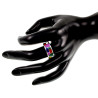 Emaille Ring Dames - Gepolijst RVS Geometrisch Gekleurde Emaille Ring