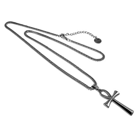 Gepolijst RVS Ankh Kruis Kettingset Unisex Verstelbaar 45cm tot 50cm