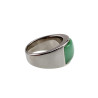 Ring Dames - Gepolijst RVS - Brede Ring met Groen Opalsteen