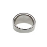 Ring Dames - Gepolijst RVS - Brede Ring met Groen Opalsteen