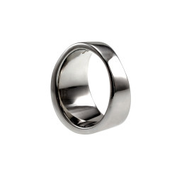 Ring Dames - Gepolijst RVS - Brede Ring met Groen Opalsteen