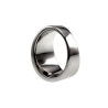 Ring Dames - Gepolijst RVS - Brede Ring met Groen Opalsteen