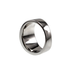 Ring Dames - Gepolijst RVS - Brede Ring met Roze Opalsteen