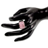 Ring Dames - Gepolijst RVS - Brede Ring met Roze Opalsteen