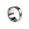 Ring Dames - Gepolijst RVS - Brede Ring met Antracietzwarte Opalsteen