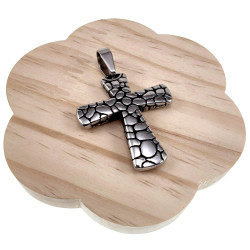 61mm x 42mm Kruis Hanger Unisex - Gepolijst RVS - Grote Kruishanger