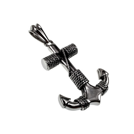 66mm x 38mm Ankerhanger  Heren  - Gepolijst RVS - Grote Anker Hanger