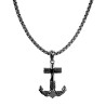 60cm x 5mm RVS Jasseron-Ketting + Grote Ankerhanger  Heren