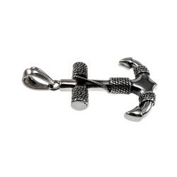 60cm x 5mm RVS Jasseron-Ketting + Grote Ankerhanger  Heren
