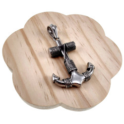 60cm x 5mm RVS Jasseron-Ketting + Grote Ankerhanger  Heren