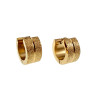 ∅13mm x 7mm  Verguld RVS Brede Oorringen - Zand-Ontwerp - Unisex
