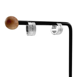 ∅13mm x 7mm  RVS Brede Oorringen - Zand-Ontwerp - Unisex