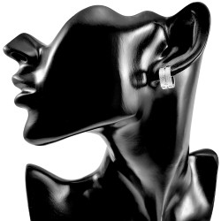 ∅13mm x 7mm  RVS Brede Oorringen - Zand-Ontwerp - Unisex