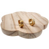 ∅13mm x 5mm Verguld RVS - Brede Oorringen met Drie Strepen - Unisex