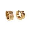 ∅13mm x 5mm Verguld RVS - Brede Oorringen met Drie Strepen - Unisex
