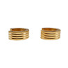 ∅13mm x 5mm Verguld RVS - Brede Oorringen met Drie Strepen - Unisex