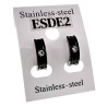 Unisex Zwart PVD- Coating RVS ∅13mm Oorringen met Een Zirkonia Steen