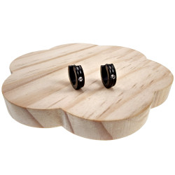 Unisex Zwart PVD- Coating RVS ∅13mm Oorringen met Een Zirkonia Steen