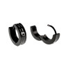 Unisex Zwart PVD- Coating RVS ∅13mm Oorringen met Een Zirkonia Steen