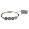 17 tot 19cm Bangle Dames - RVS Stijve Armband met Vier Zirkoniastenen