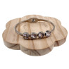 17 tot 19cm Bangle Dames - RVS Stijve Armband met Vier Zirkoniastenen