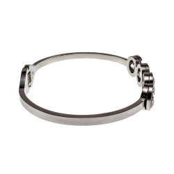 17 tot 19cm Bangle Dames - RVS Stijve Armband met Vier Zirkoniastenen